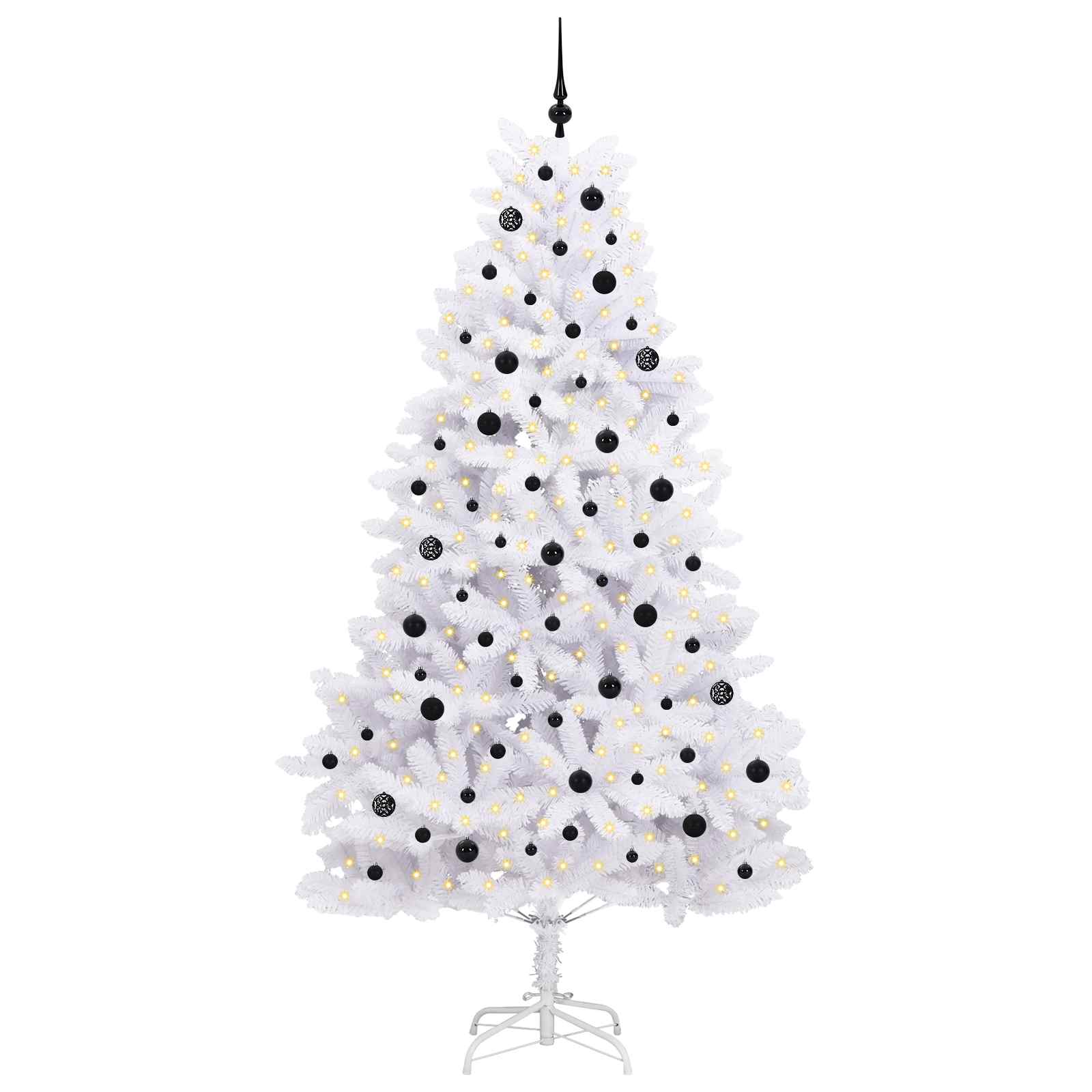 Vidaxx sapin de Noël artificiel pliant blanc 240 cm PVC et acier