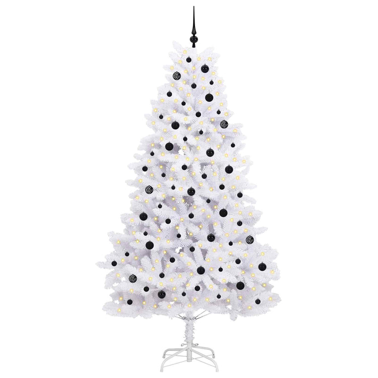 Vidaxx sapin de Noël artificiel pliant blanc 240 cm PVC et acier