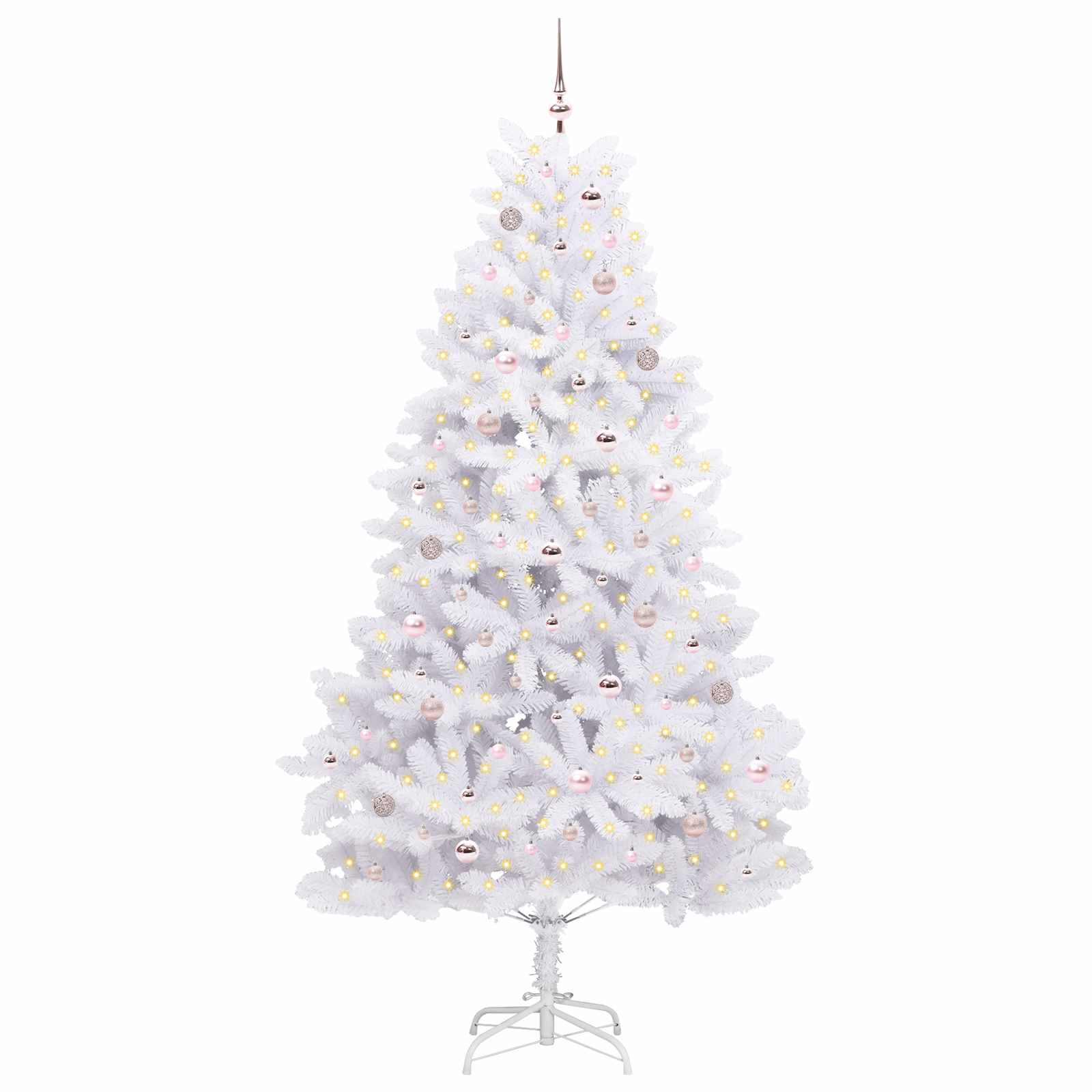 Vidaxx sapin de Noël artificiel pliant blanc 240 cm PVC et acier