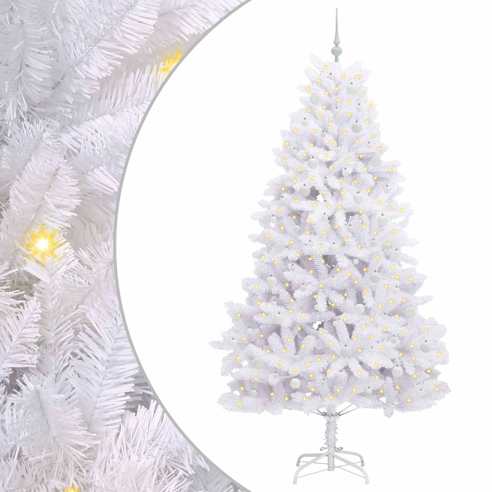 Vidaxx sapin de Noël artificiel pliant blanc 240 cm PVC et acier