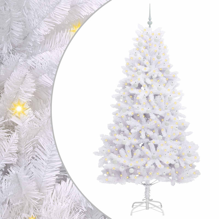 Vidaxx sapin de Noël artificiel pliant blanc 240 cm PVC et acier