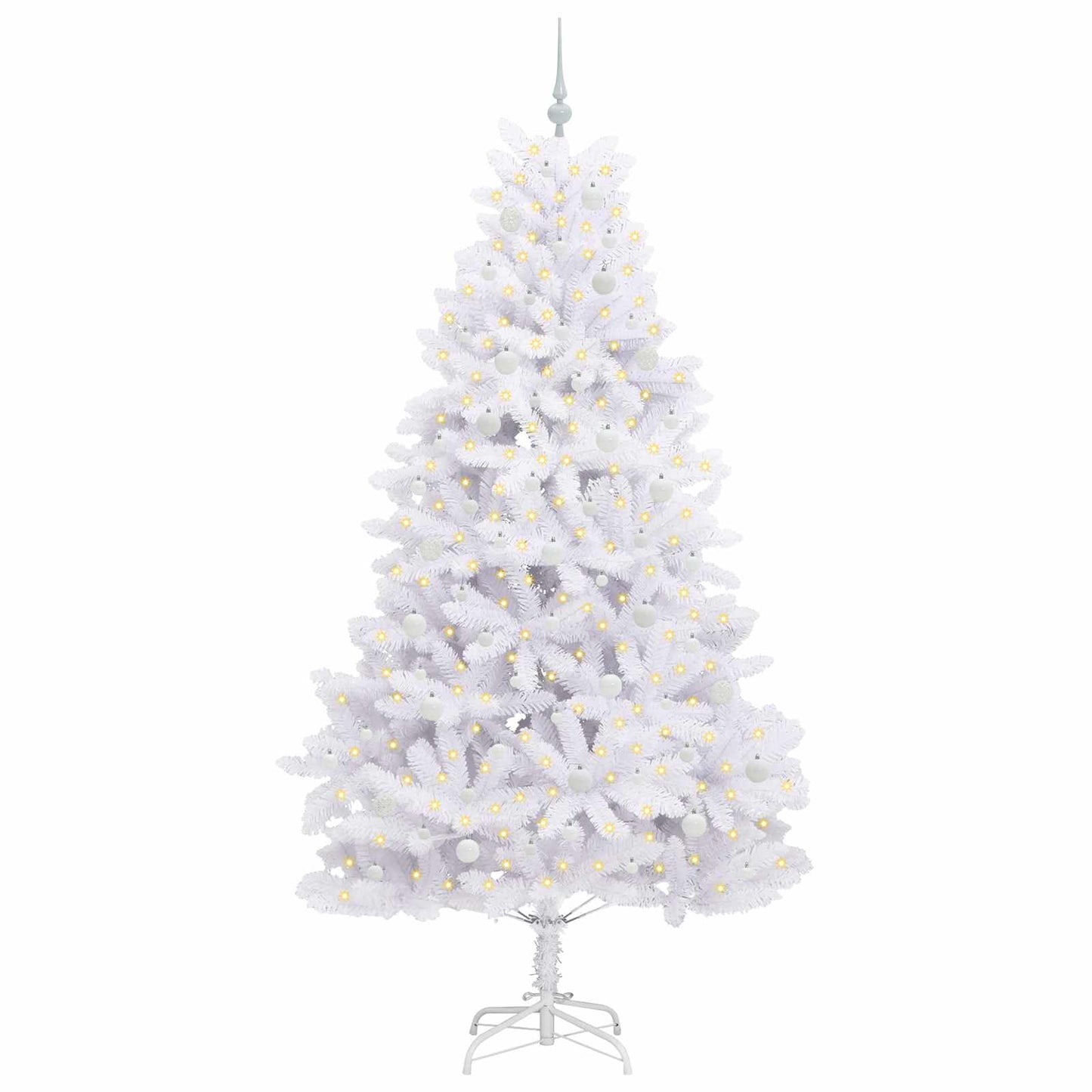 Vidaxx sapin de Noël artificiel pliant blanc 240 cm PVC et acier
