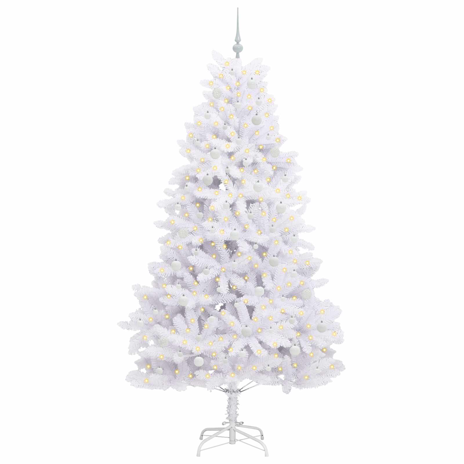 Vidaxx sapin de Noël artificiel pliant blanc 240 cm PVC et acier