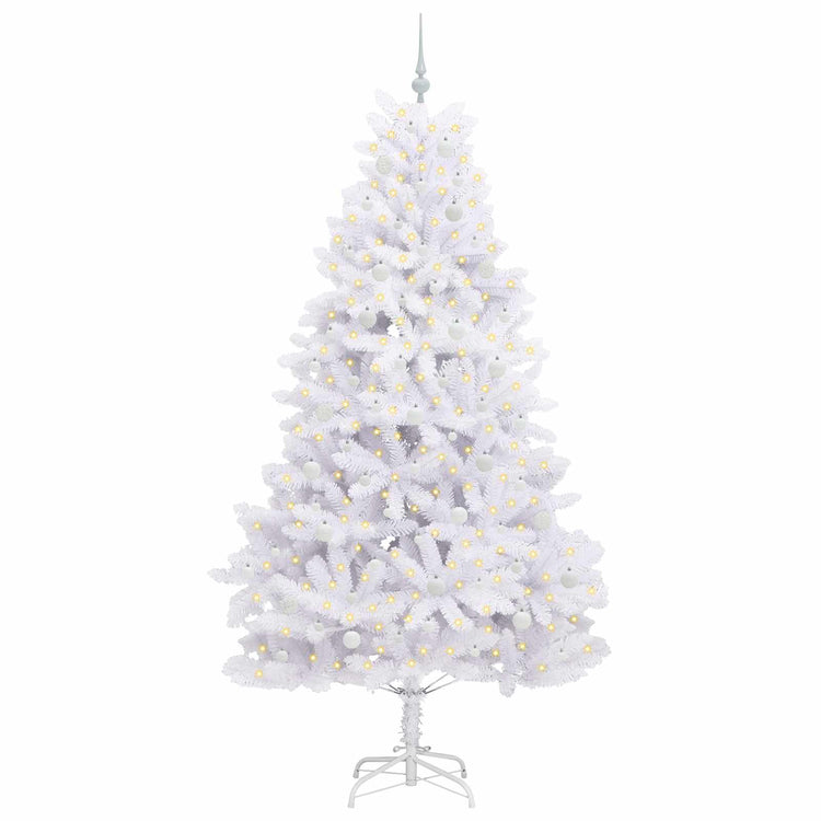 Vidaxx sapin de Noël artificiel pliant blanc 240 cm PVC et acier