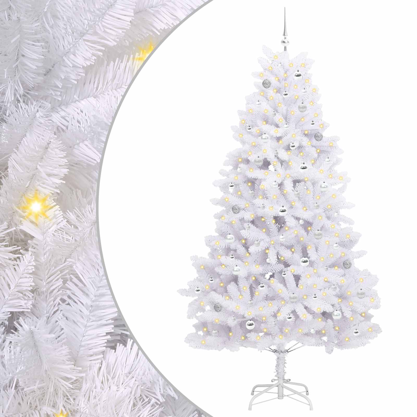 Vidaxx sapin de Noël artificiel pliant blanc 240 cm PVC et acier