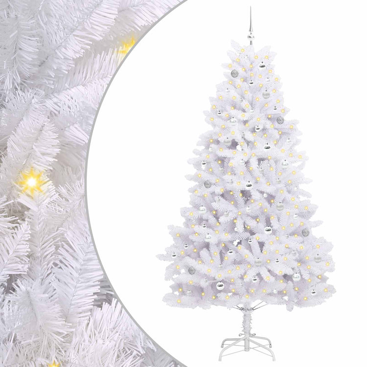 Vidaxx sapin de Noël artificiel pliant blanc 240 cm PVC et acier