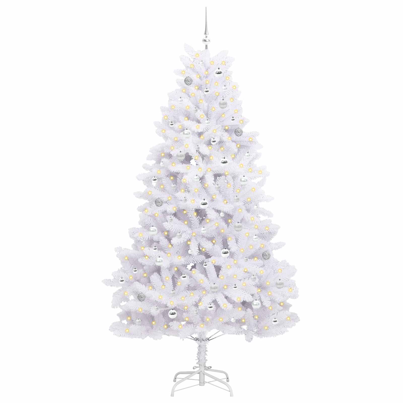 Vidaxx sapin de Noël artificiel pliant blanc 240 cm PVC et acier