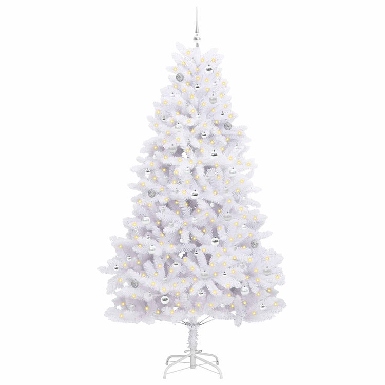Vidaxx sapin de Noël artificiel pliant blanc 240 cm PVC et acier
