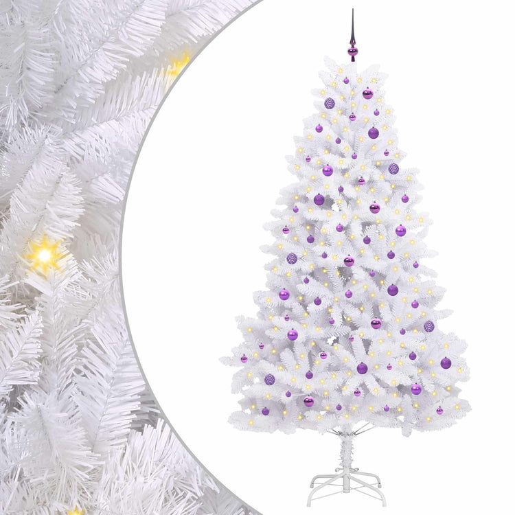 Vidaxx sapin de Noël artificiel pliant blanc 240 cm PVC et acier