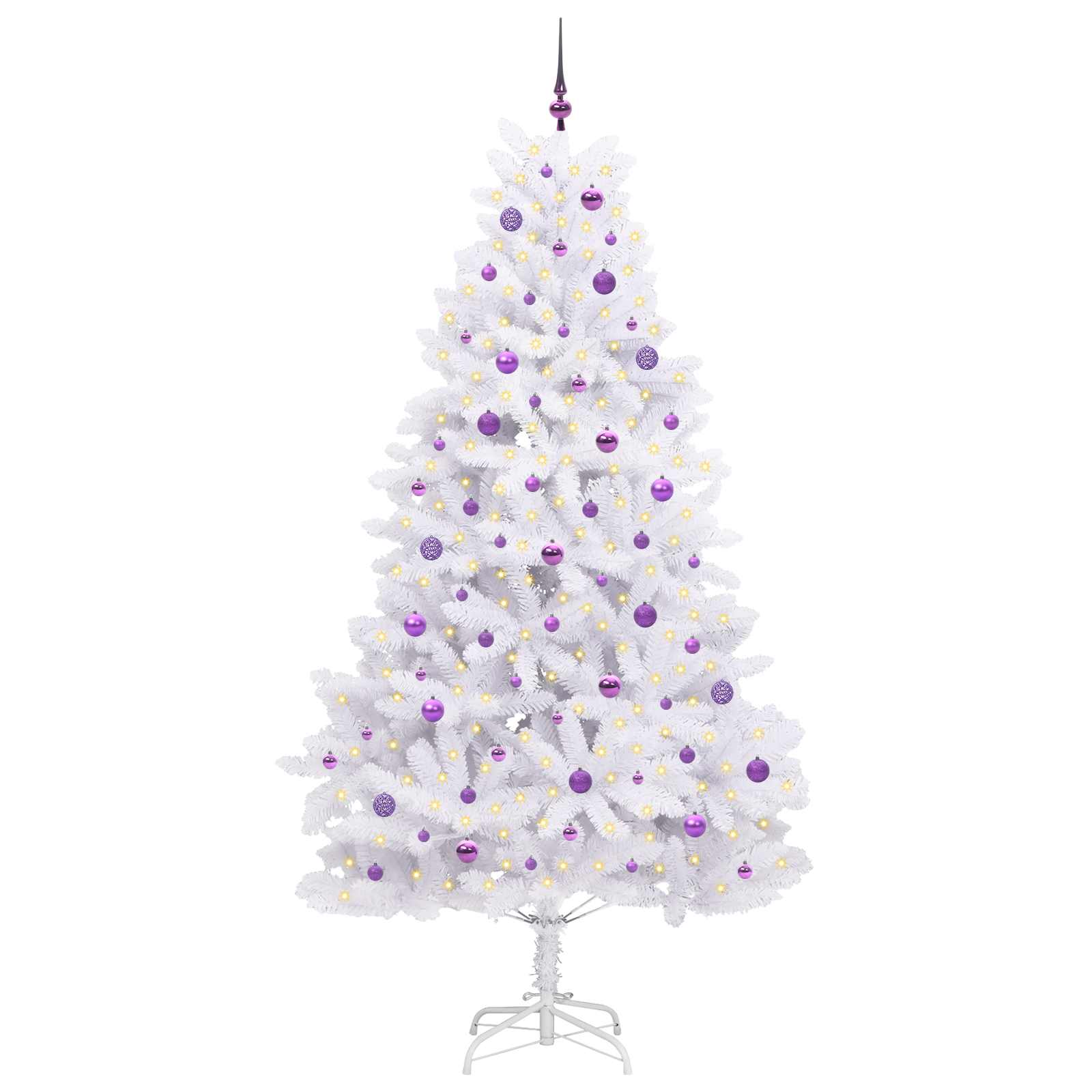 Vidaxx sapin de Noël artificiel pliant blanc 240 cm PVC et acier