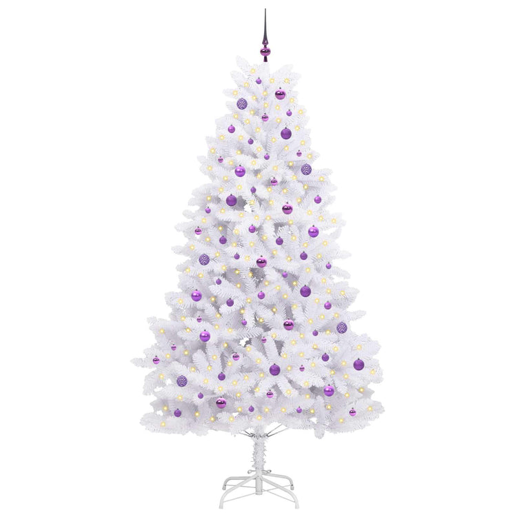 Vidaxx sapin de Noël artificiel pliant blanc 240 cm PVC et acier