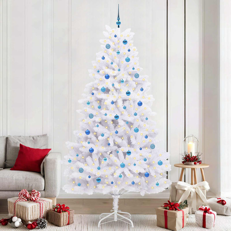 Vidaxx sapin de Noël artificiel pliant blanc 240 cm PVC et acier
