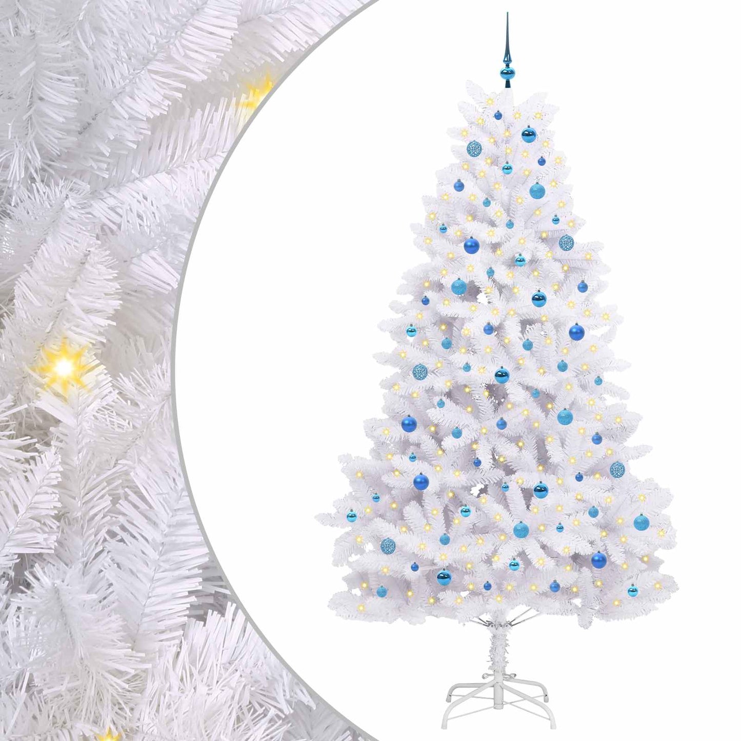 Vidaxx sapin de Noël artificiel pliant blanc 240 cm PVC et acier
