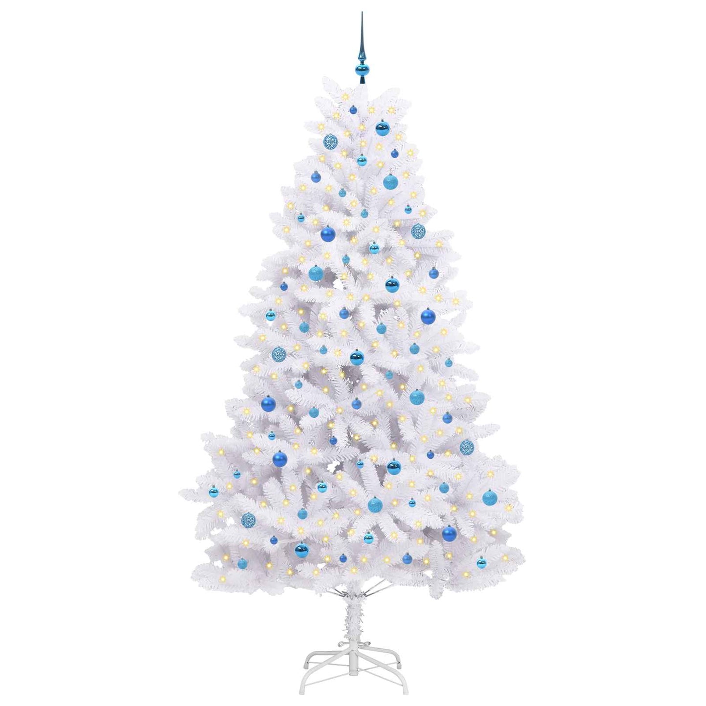 Vidaxx sapin de Noël artificiel pliant blanc 240 cm PVC et acier
