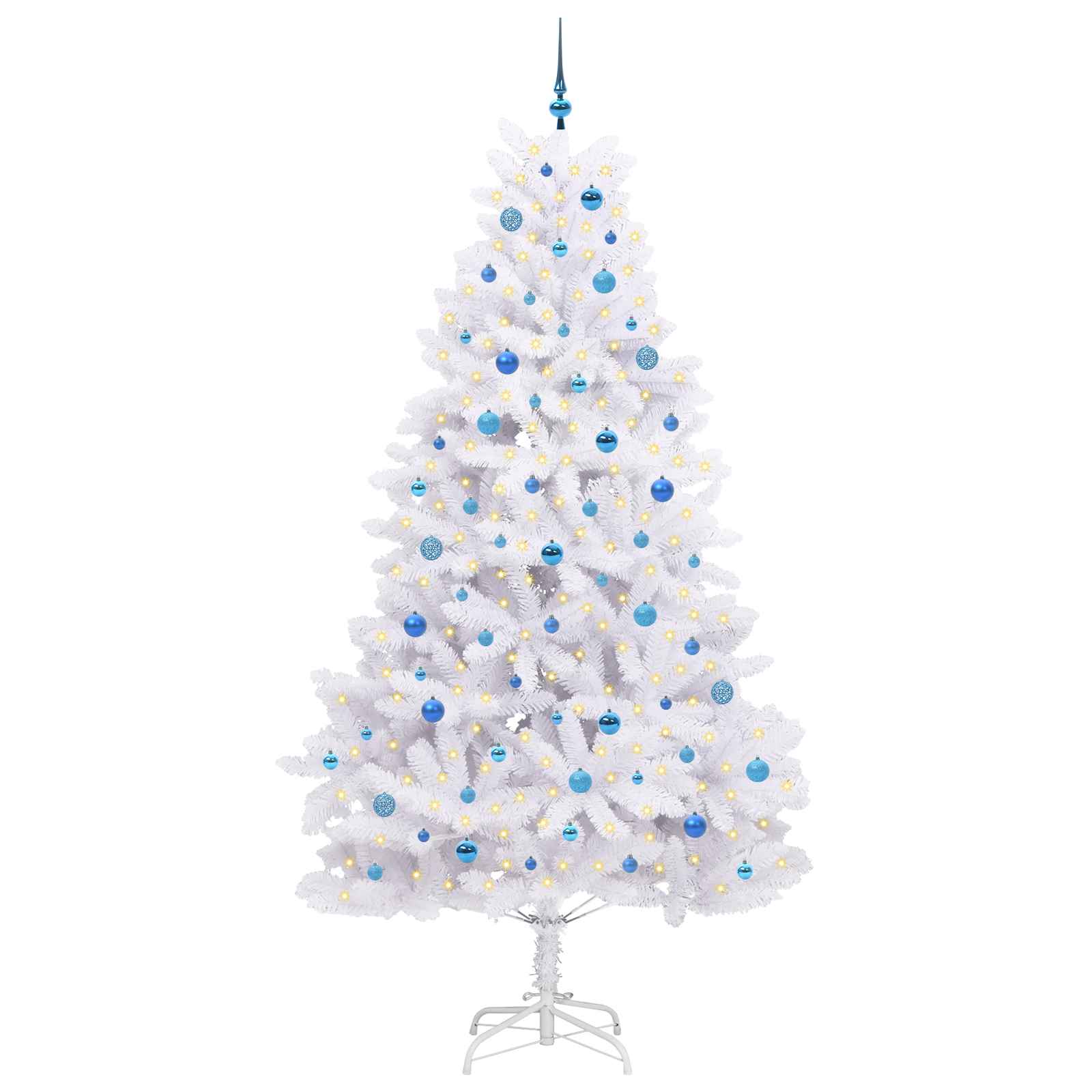 Vidaxx sapin de Noël artificiel pliant blanc 240 cm PVC et acier