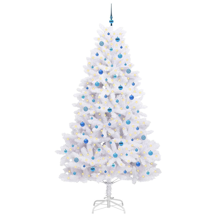 Vidaxx sapin de Noël artificiel pliant blanc 240 cm PVC et acier