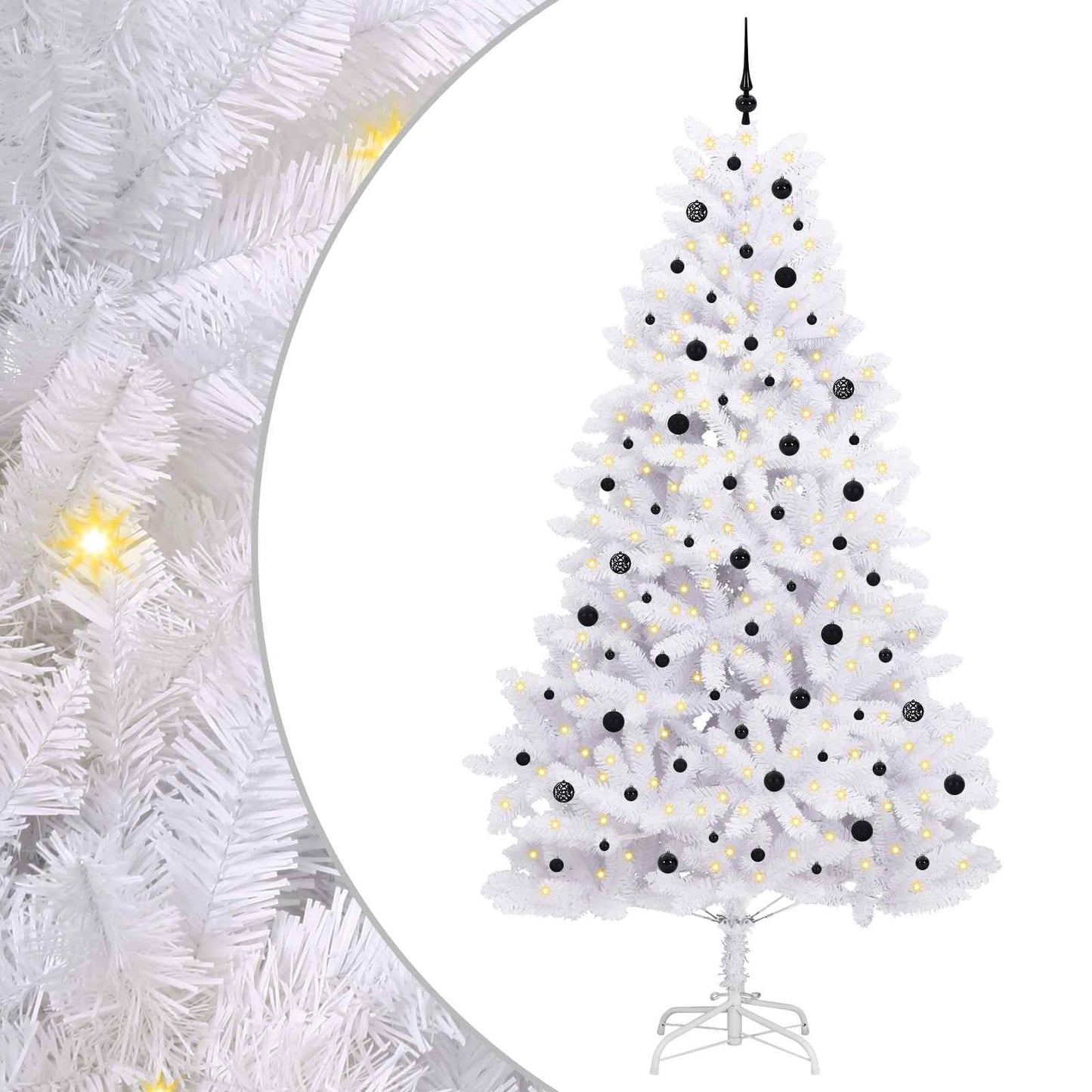 Vidaxx sapin de Noël artificiel pliant blanc 270 cm PVC et acier