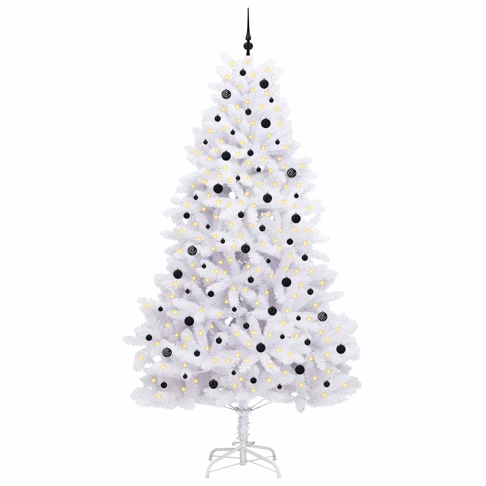 Vidaxx sapin de Noël artificiel pliant blanc 270 cm PVC et acier