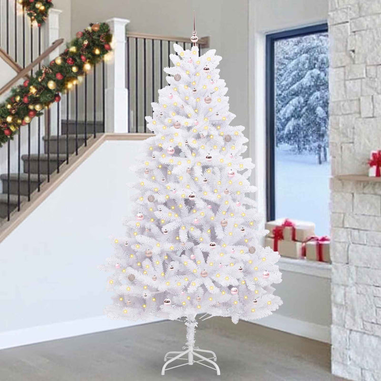 Vidaxx sapin de Noël artificiel pliant blanc 270 cm PVC et acier