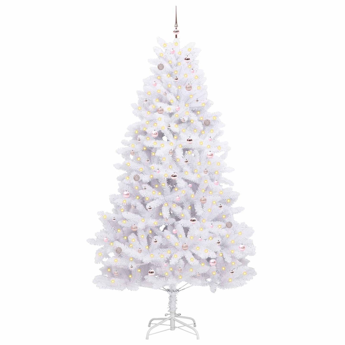 Vidaxx sapin de Noël artificiel pliant blanc 270 cm PVC et acier