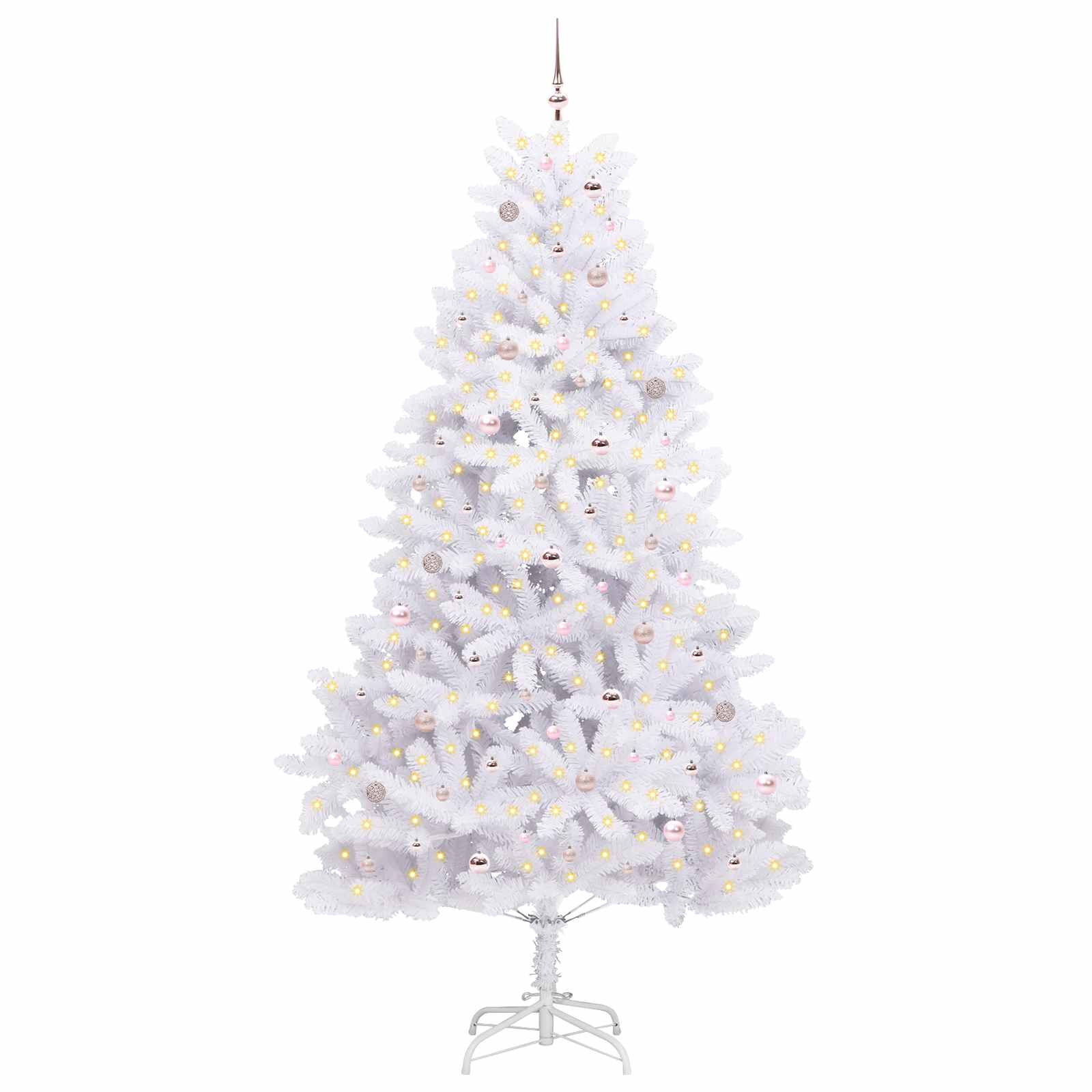 Vidaxx sapin de Noël artificiel pliant blanc 270 cm PVC et acier