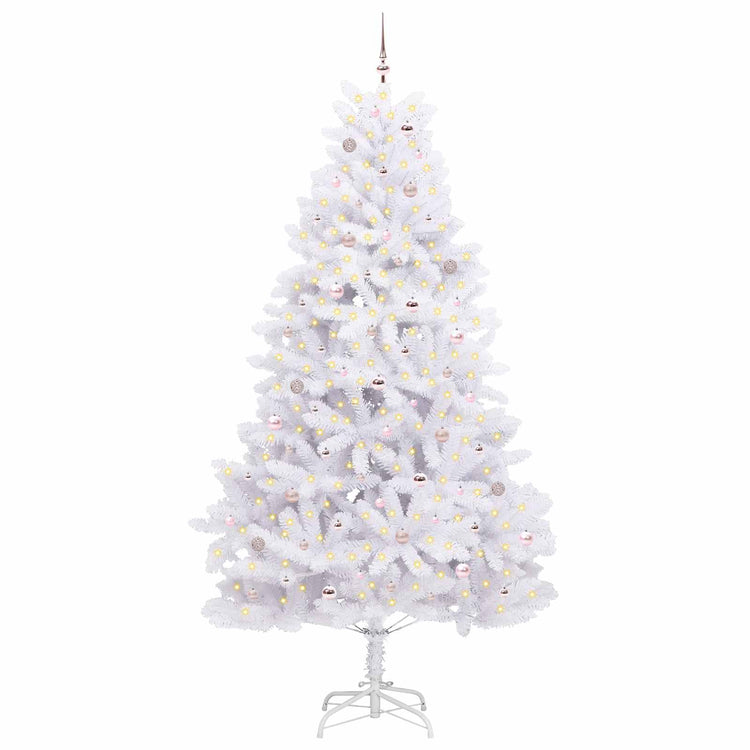 Vidaxx sapin de Noël artificiel pliant blanc 270 cm PVC et acier