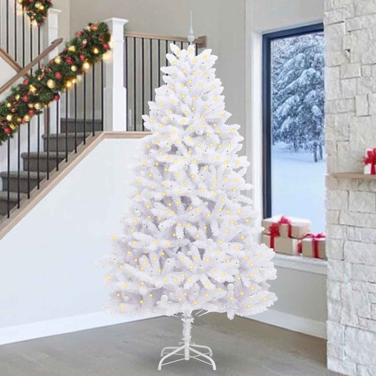 Vidaxx sapin de Noël artificiel pliant blanc 270 cm PVC et acier