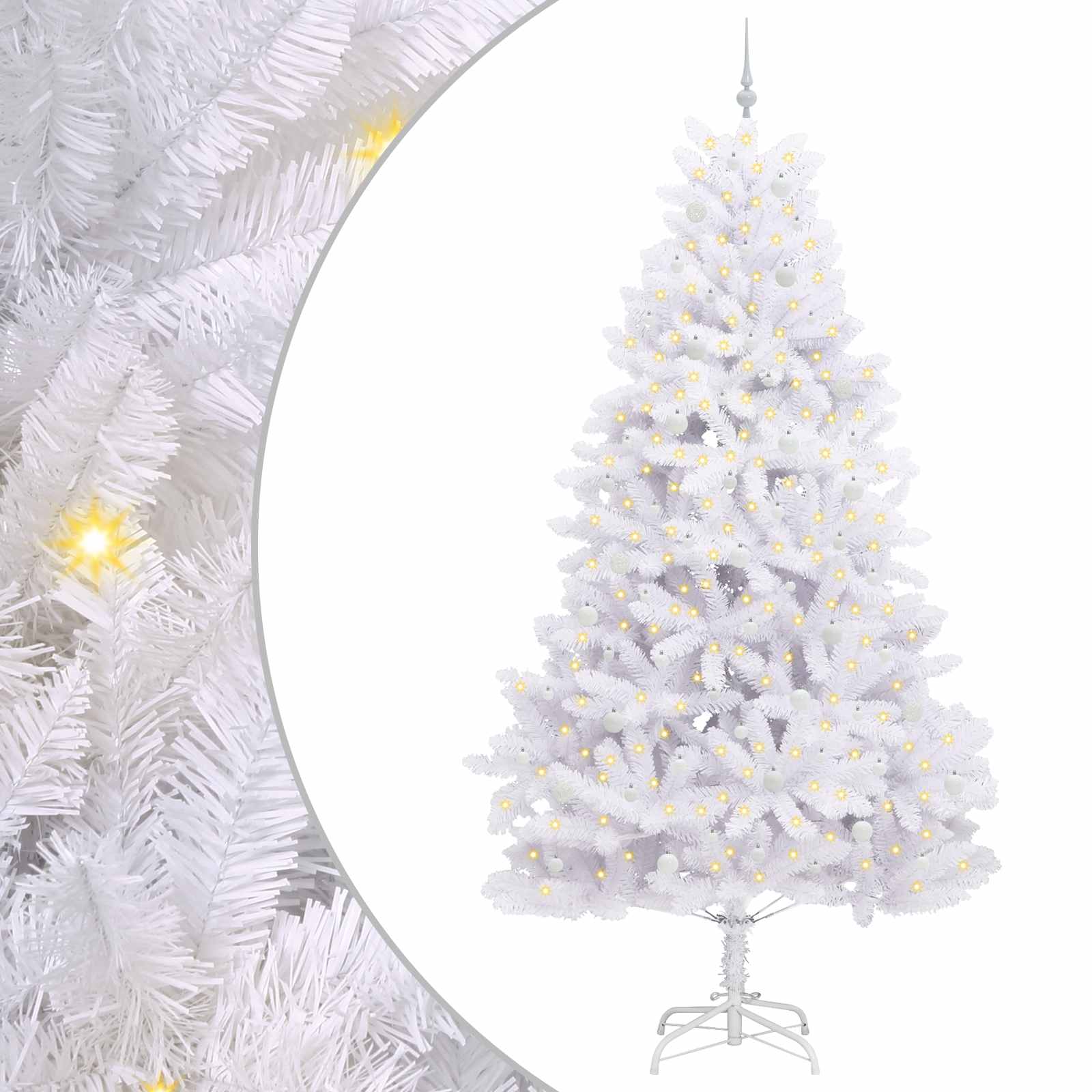 Vidaxx sapin de Noël artificiel pliant blanc 270 cm PVC et acier