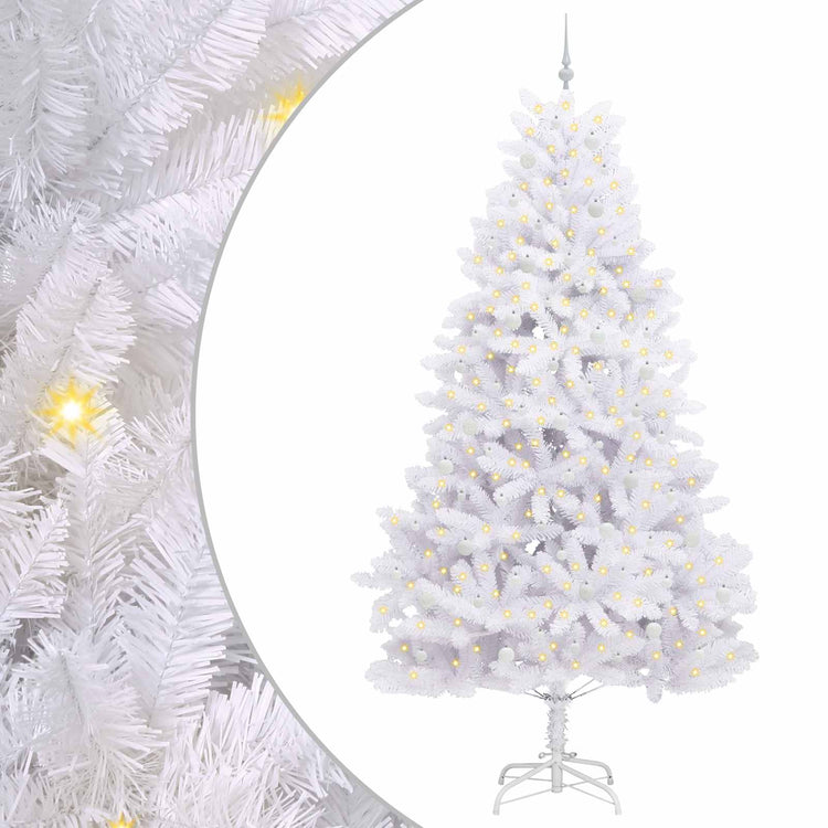 Vidaxx sapin de Noël artificiel pliant blanc 270 cm PVC et acier