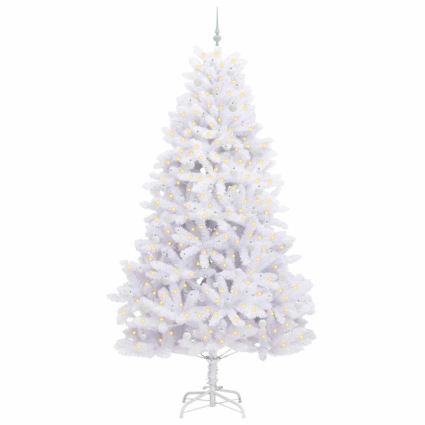 Vidaxx sapin de Noël artificiel pliant blanc 270 cm PVC et acier