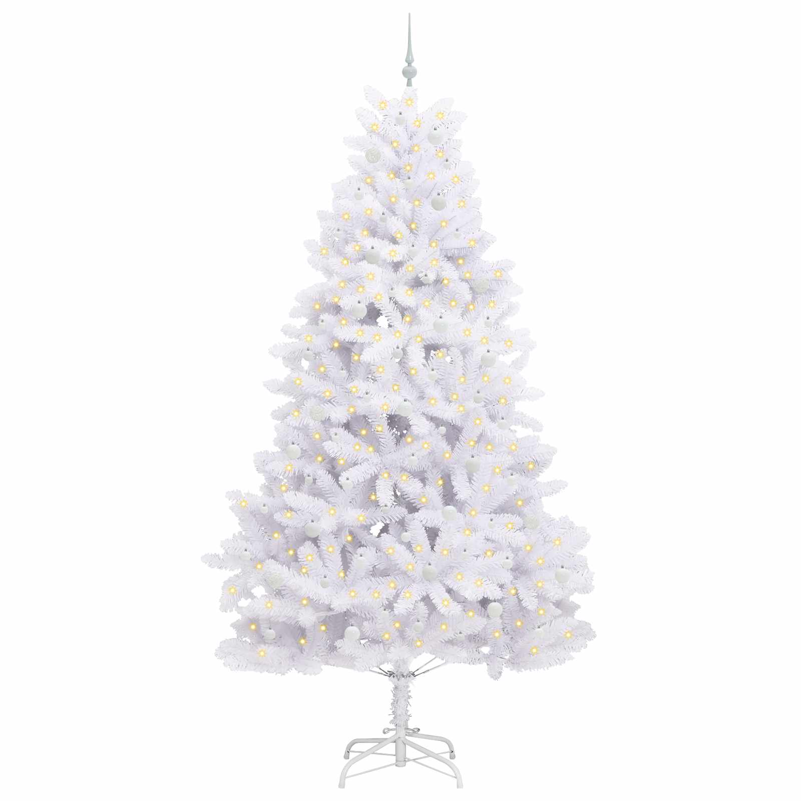 Vidaxx sapin de Noël artificiel pliant blanc 270 cm PVC et acier