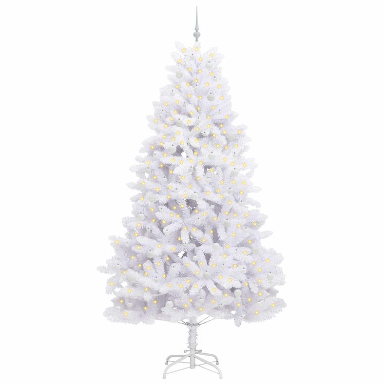 Vidaxx sapin de Noël artificiel pliant blanc 270 cm PVC et acier