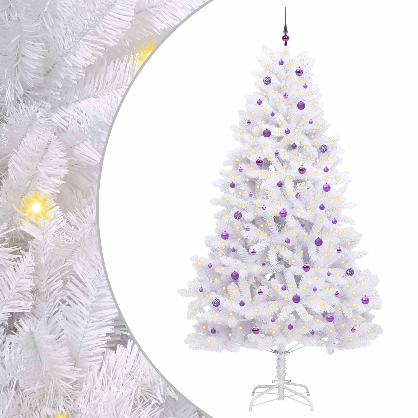 Vidaxx sapin de Noël artificiel pliant blanc 270 cm PVC et acier