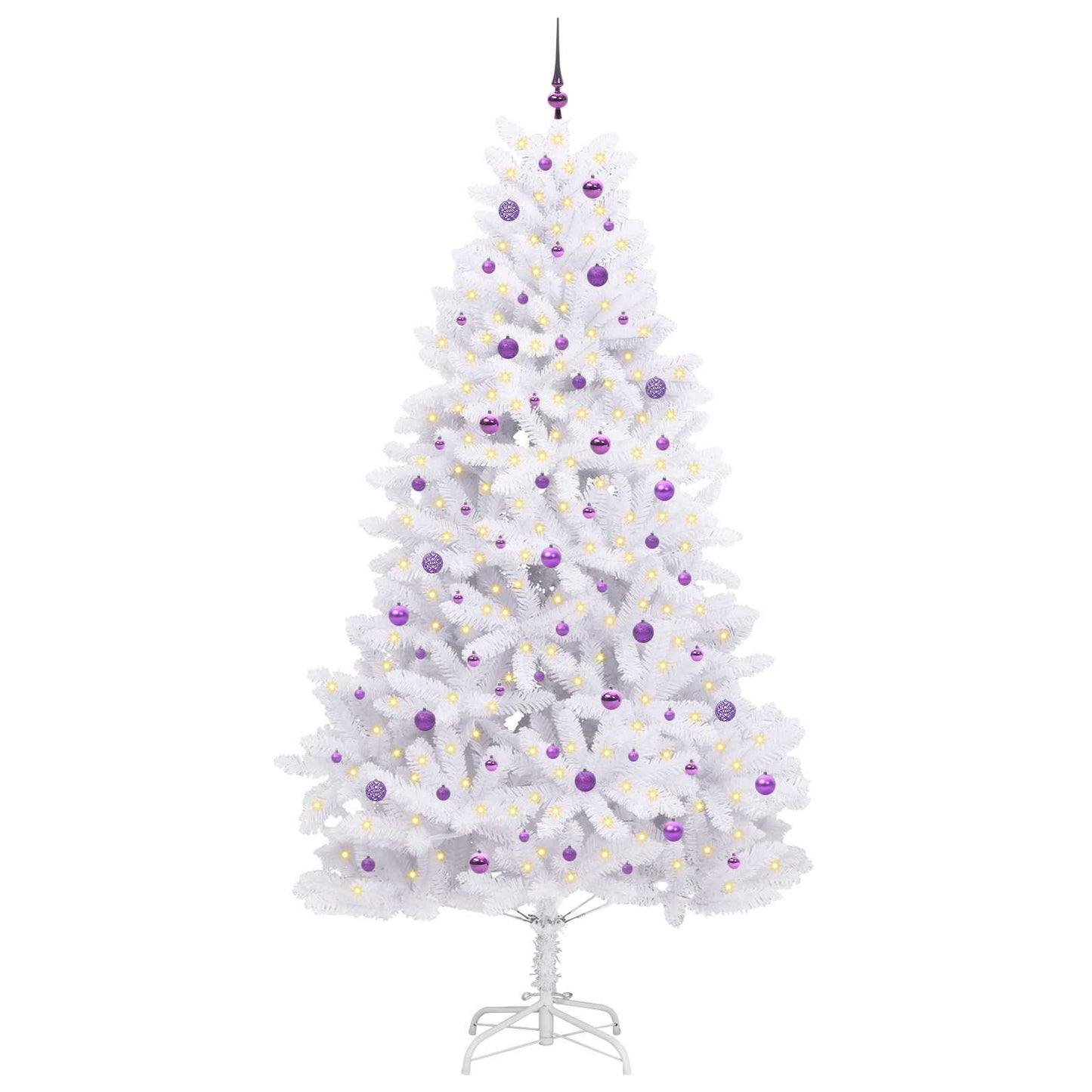 Vidaxx sapin de Noël artificiel pliant blanc 270 cm PVC et acier