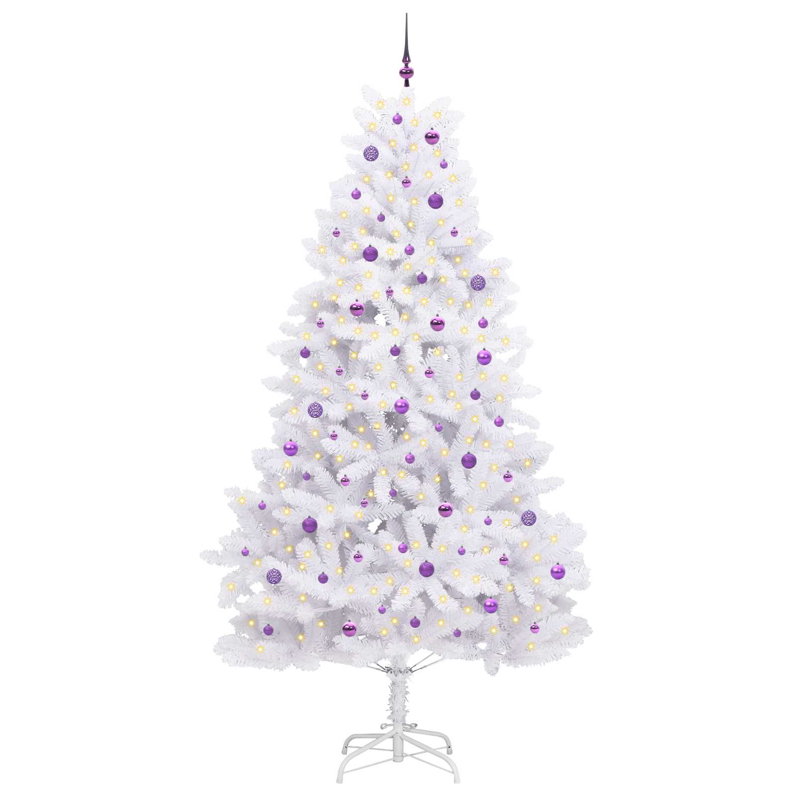 Vidaxx sapin de Noël artificiel pliant blanc 270 cm PVC et acier