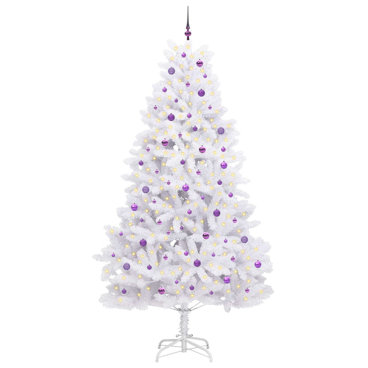 Vidaxx sapin de Noël artificiel pliant blanc 270 cm PVC et acier