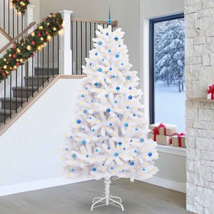 Vidaxx sapin de Noël artificiel pliant blanc 270 cm PVC et acier