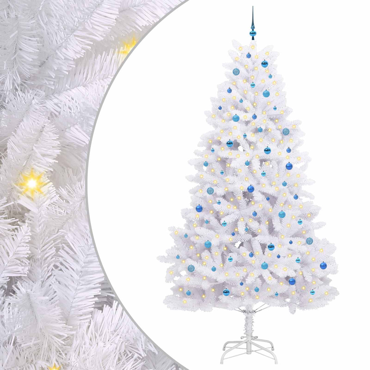 Vidaxx sapin de Noël artificiel pliant blanc 270 cm PVC et acier