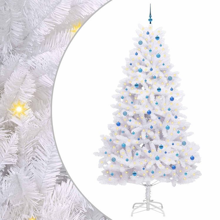 Vidaxx sapin de Noël artificiel pliant blanc 270 cm PVC et acier