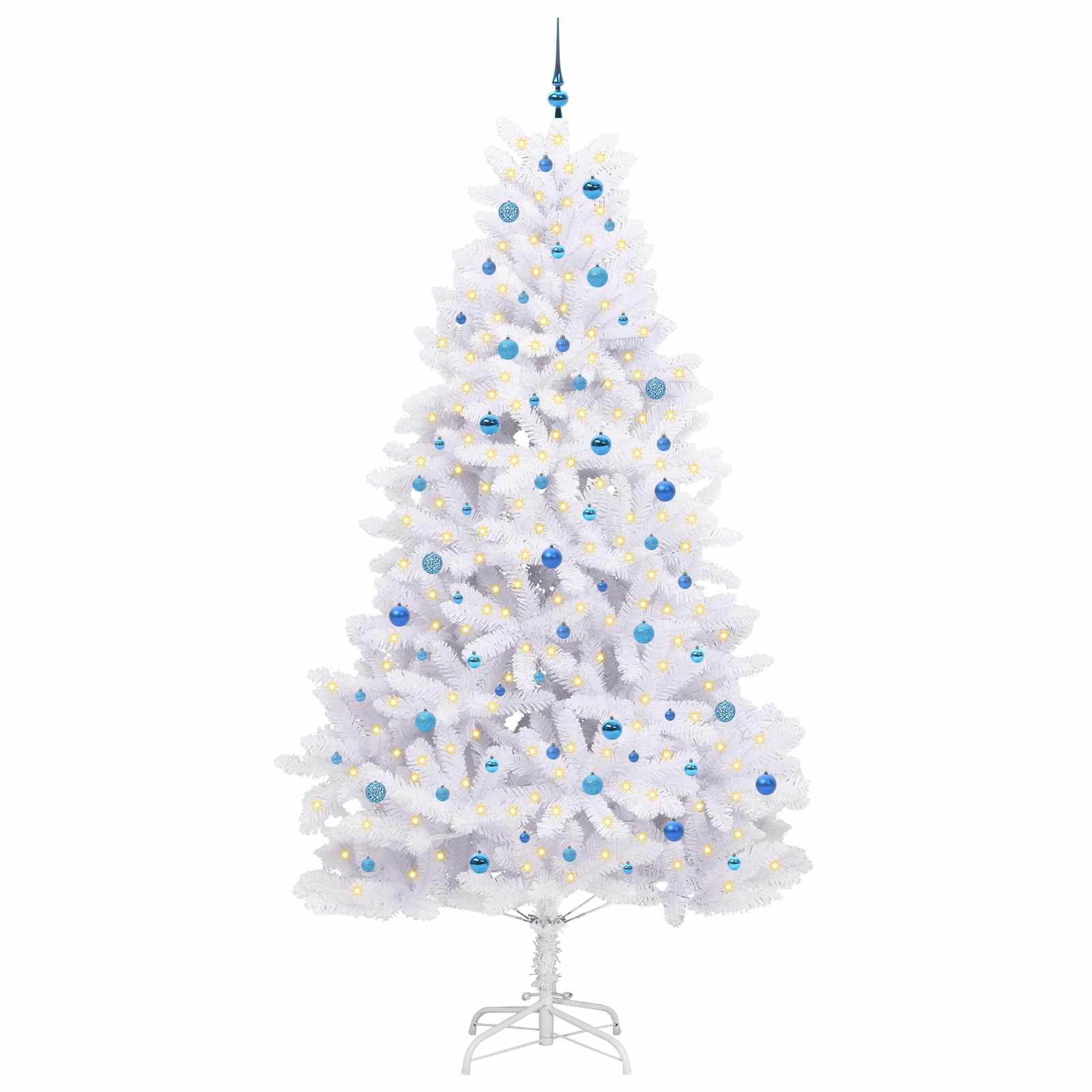 Vidaxx sapin de Noël artificiel pliant blanc 270 cm PVC et acier