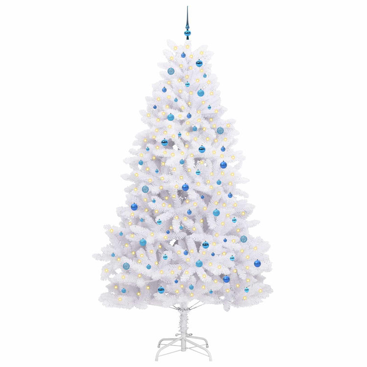 Vidaxx sapin de Noël artificiel pliant blanc 270 cm PVC et acier