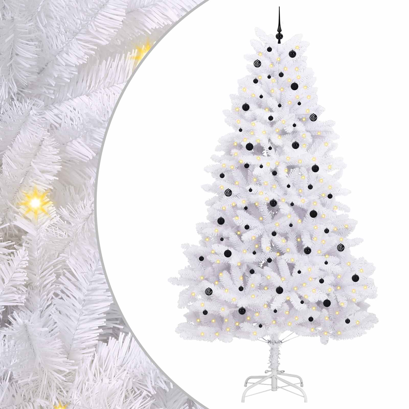 Vidaxx sapin de Noël artificiel pliant blanc 300 cm PVC et acier