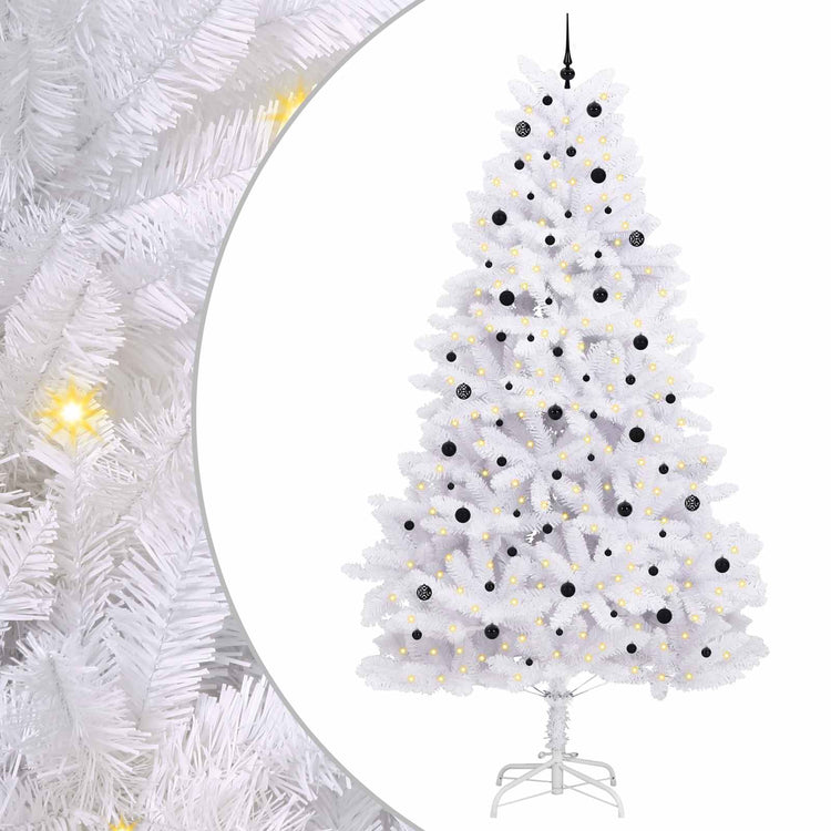 Vidaxx sapin de Noël artificiel pliant blanc 300 cm PVC et acier
