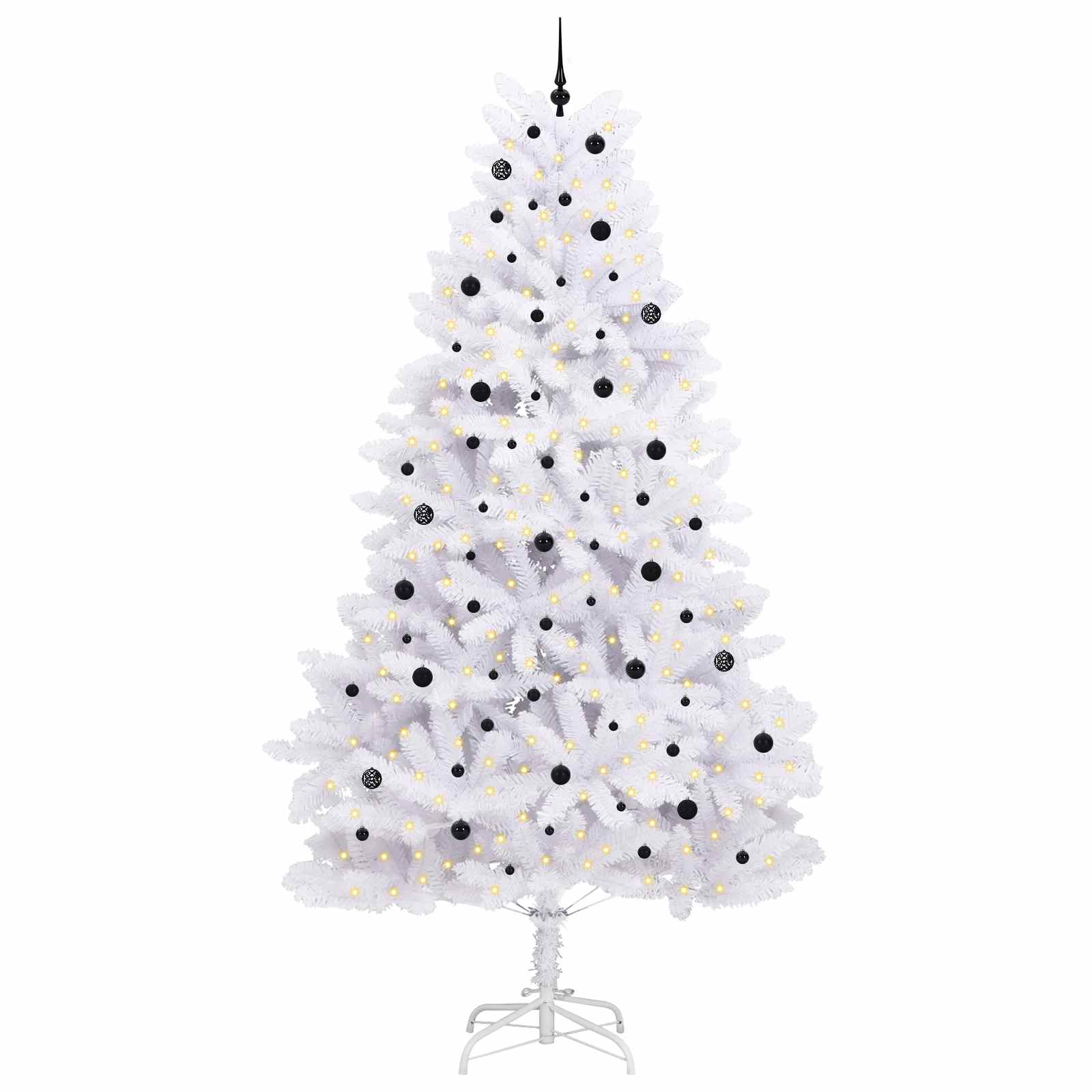 Vidaxx sapin de Noël artificiel pliant blanc 300 cm PVC et acier