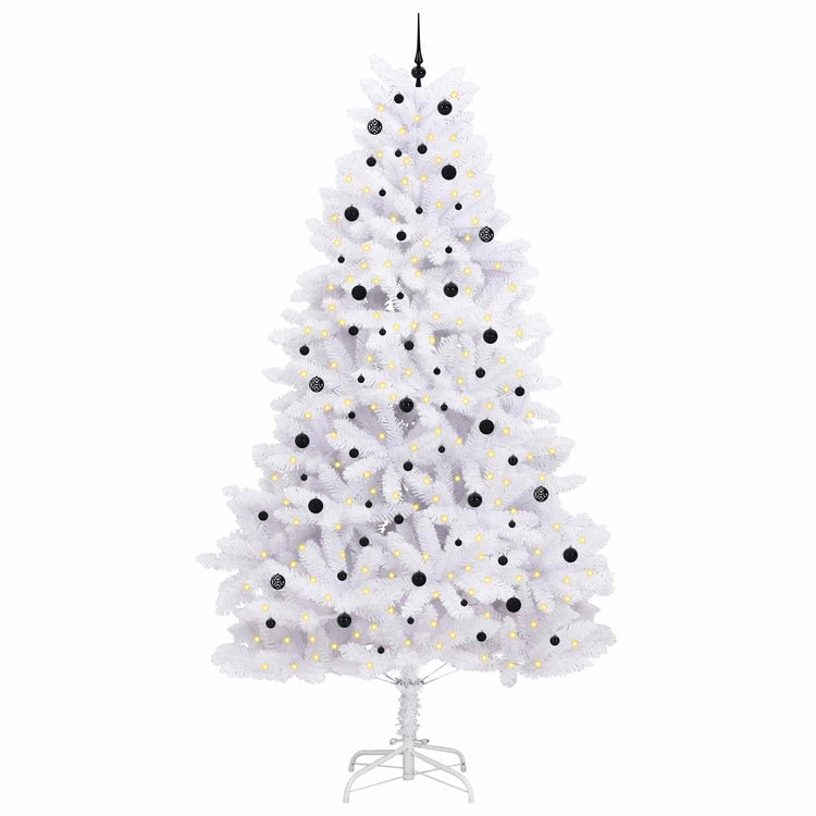 Vidaxx sapin de Noël artificiel pliant blanc 300 cm PVC et acier