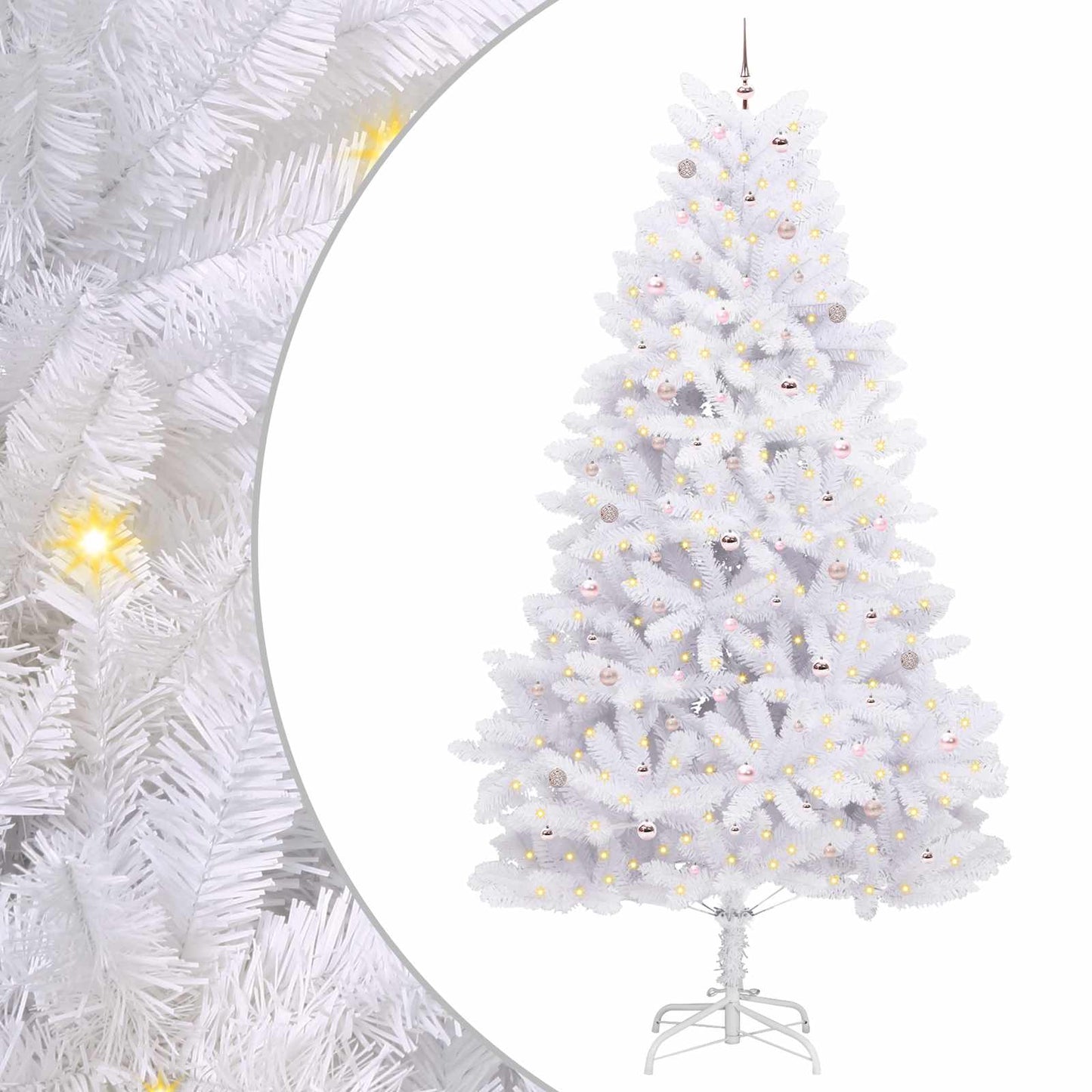 Vidaxx sapin de Noël artificiel pliant blanc 300 cm PVC et acier