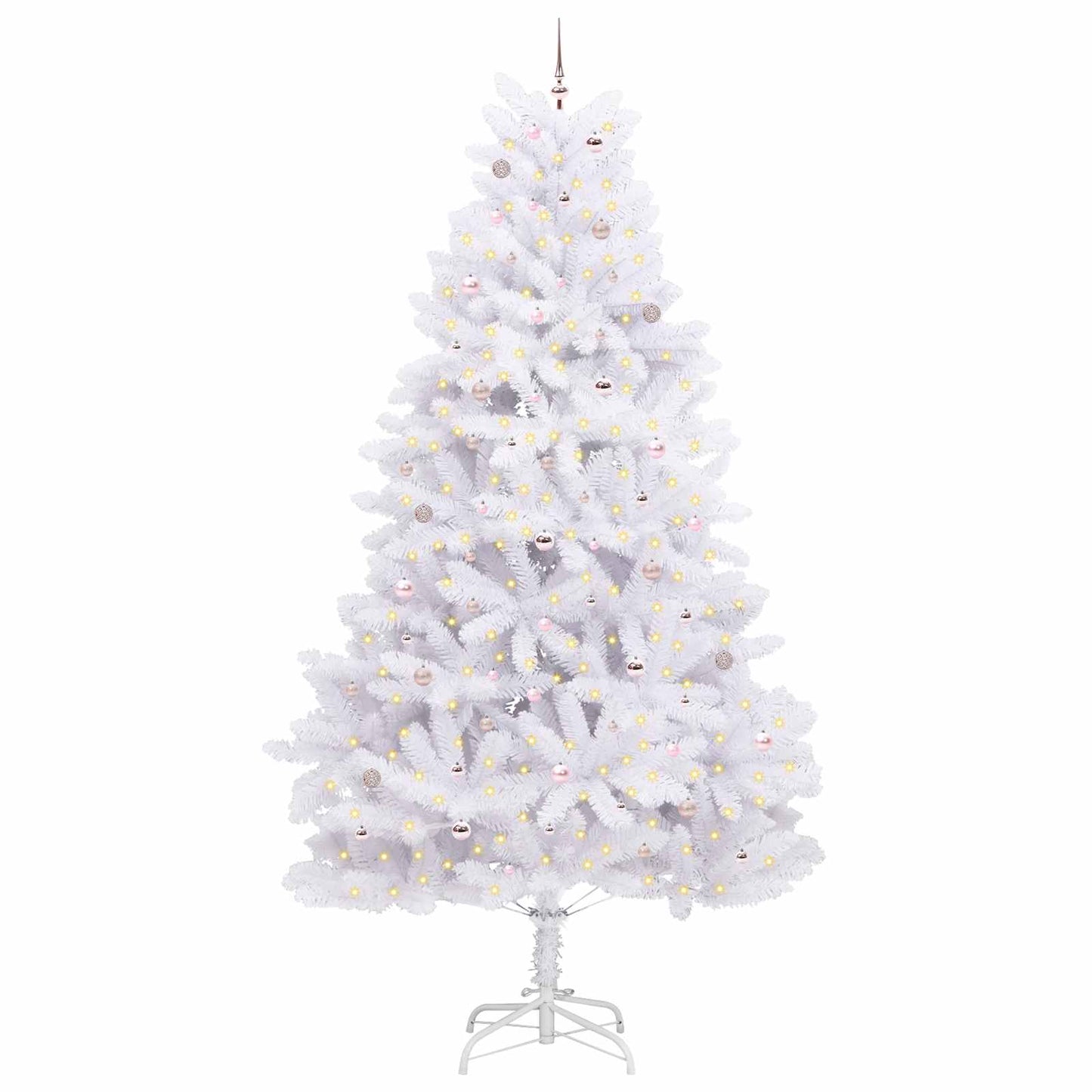 Vidaxx sapin de Noël artificiel pliant blanc 300 cm PVC et acier