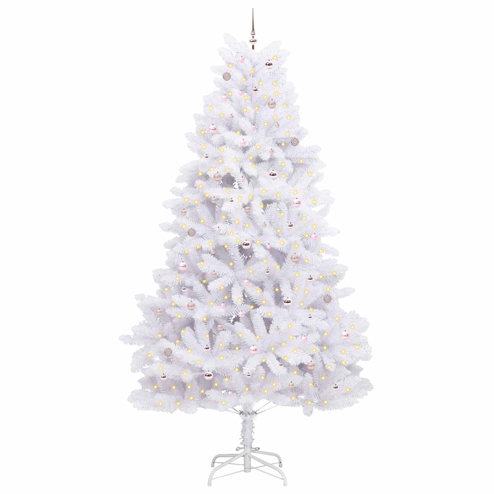 Vidaxx sapin de Noël artificiel pliant blanc 300 cm PVC et acier