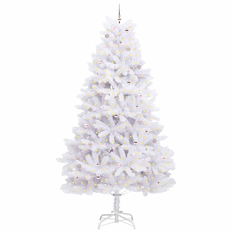 Vidaxx sapin de Noël artificiel pliant blanc 300 cm PVC et acier