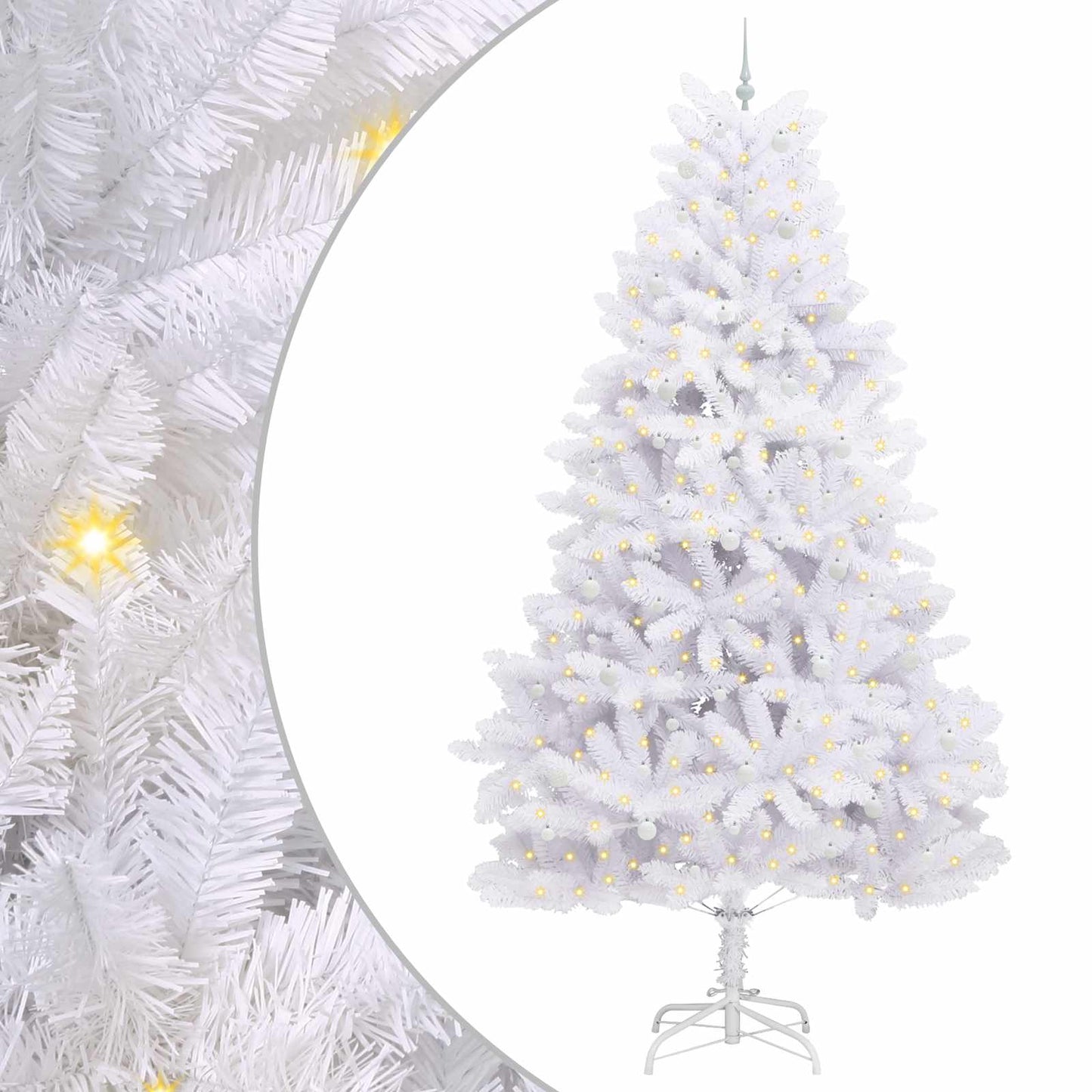Vidaxx sapin de Noël artificiel pliant blanc 300 cm PVC et acier